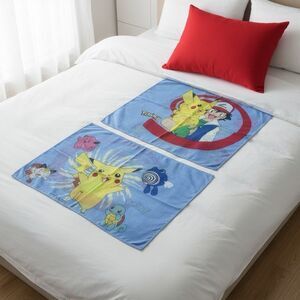 Vintage Nintendo Pokémon Pikachu Ash Ketchum Pillowcase 1995 1996 1998 Blue